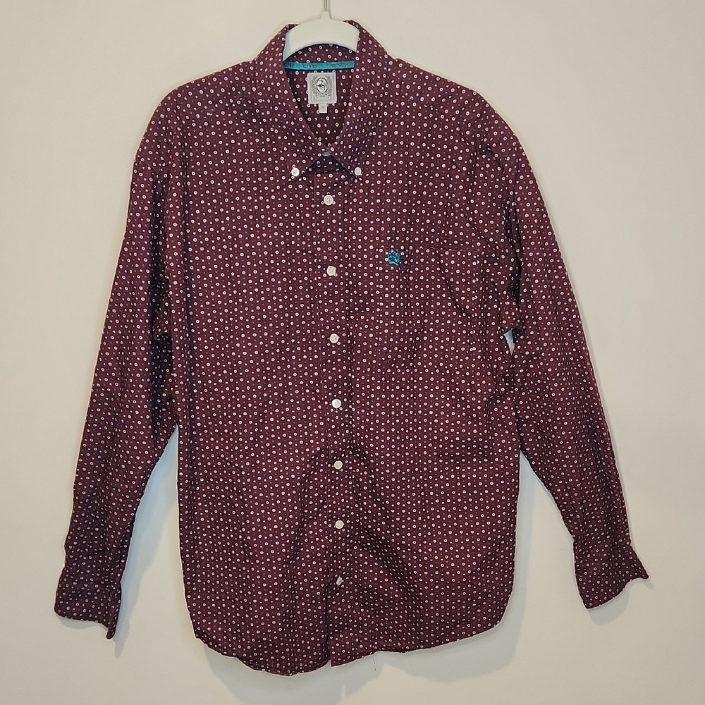 Cinch Patterned Button Down Shirt - image 1
